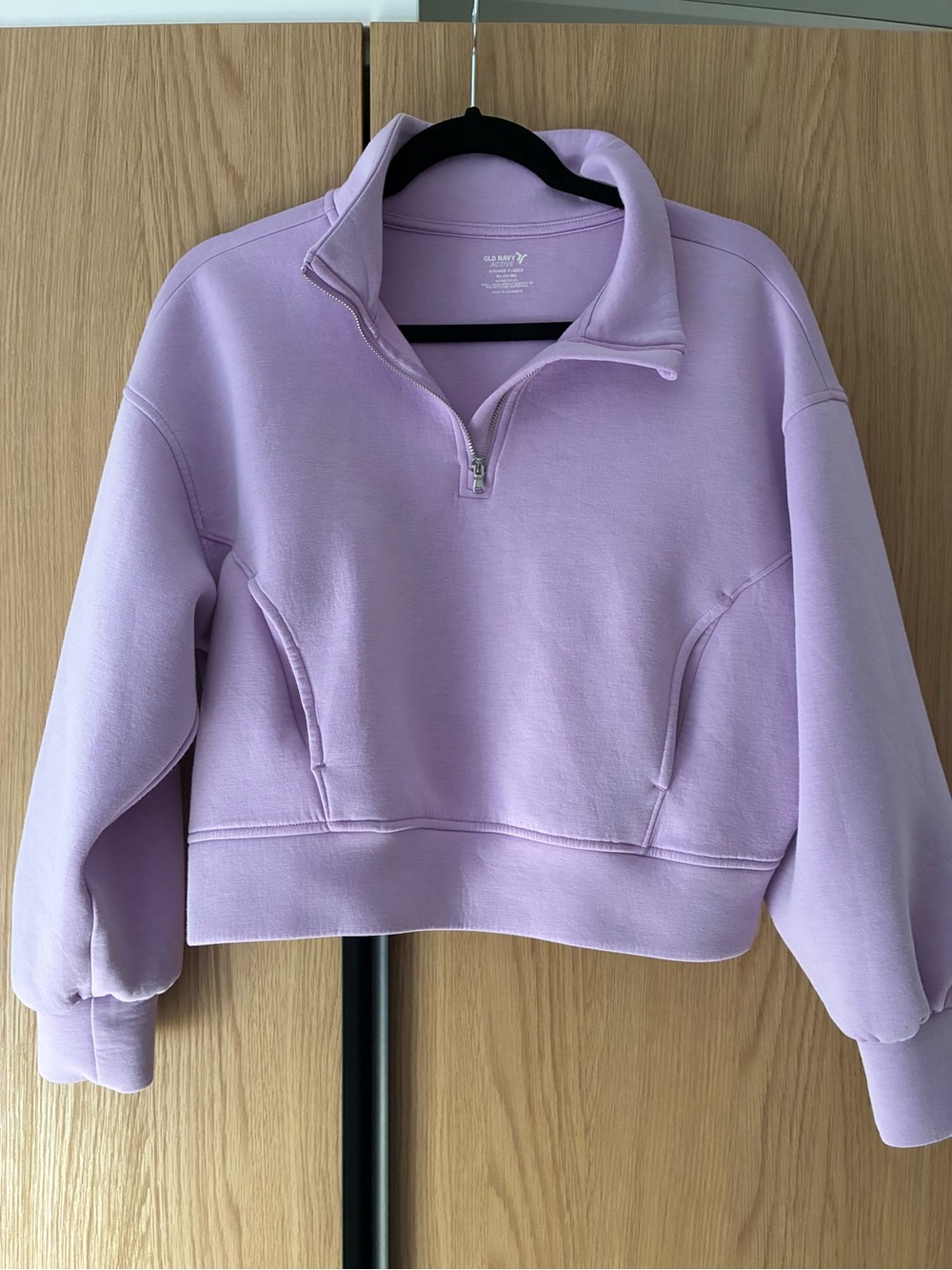 Old Navy Lilac Quarter-Zip Cropped Pullover